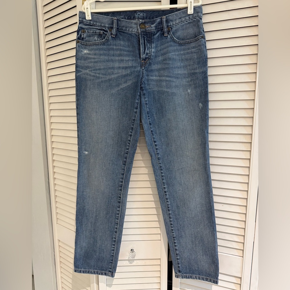 LOFT Women’s Blue Straight Leg ‘Boyfriend’ Jeans 4